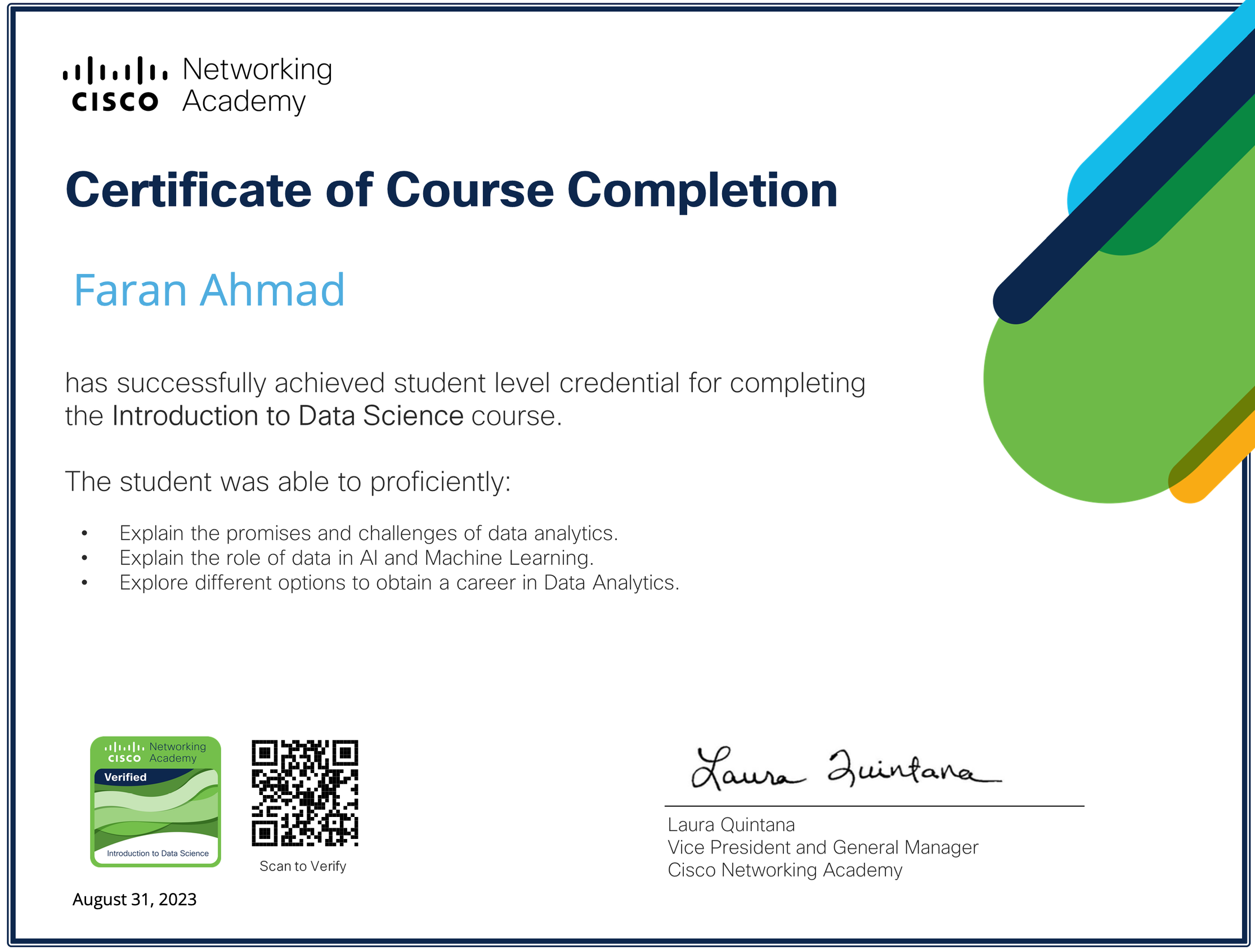 Cisco Certificate