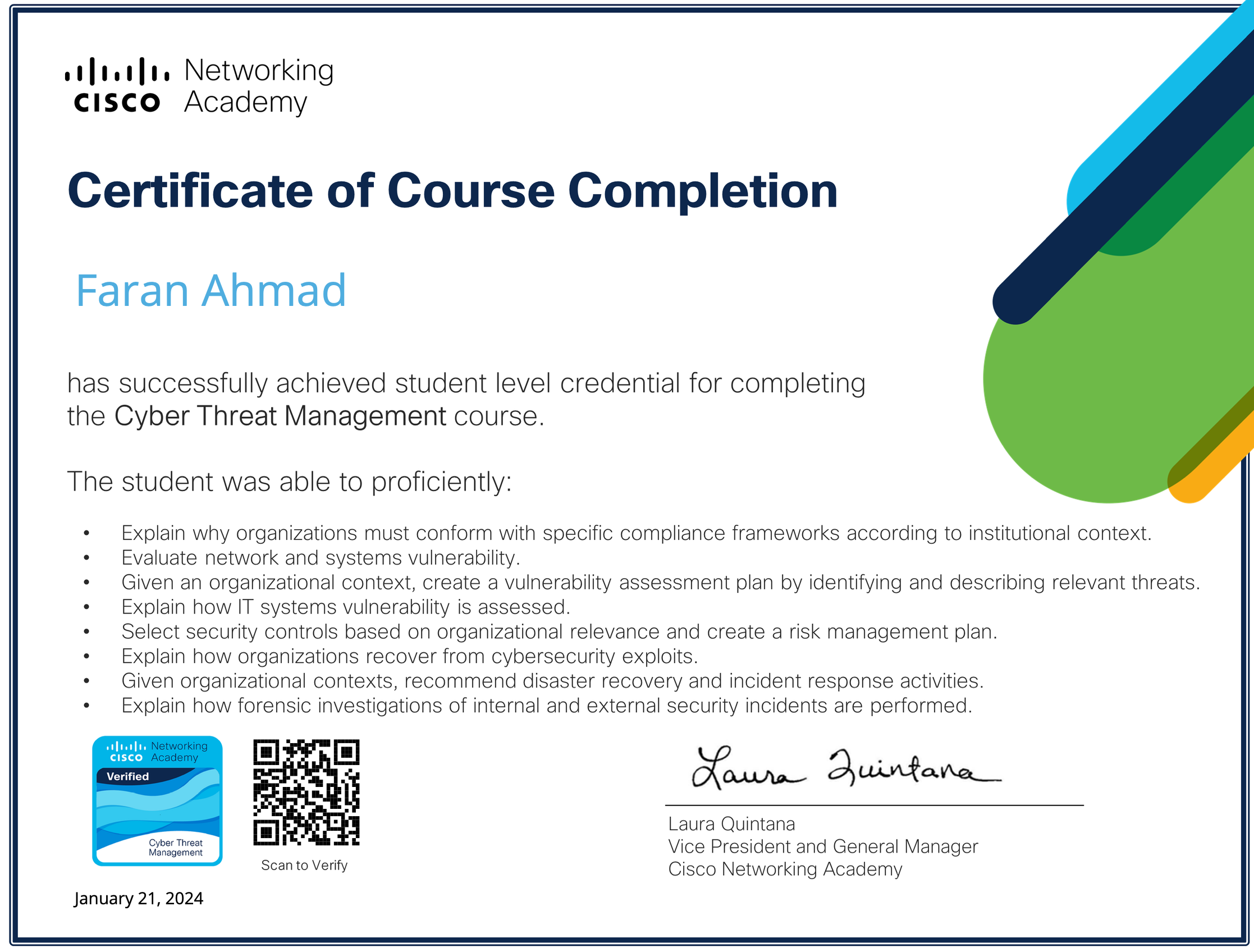 Cisco Certificate